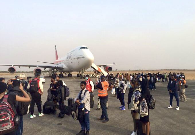  FIRST BATCH OF TRAPPED UKRAINE-BASED NIGERIANS ARRIVE IN ABUJA