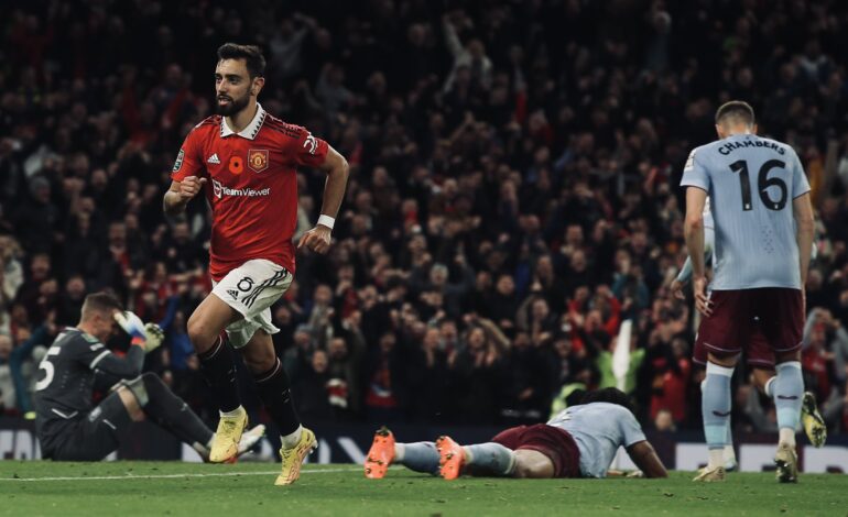 MAN UTD BEAT VILLA TO REACH EFL CUP FOURTH ROUND