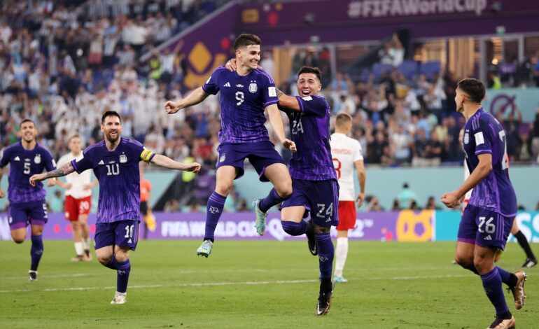  ARGENTINA ADVANCES TO WORLD CUP FINAL 16 TO FACE OFF AUSTRALIA