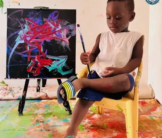  1-YEAR-OLD GHANAIAN NAMED GUINNESS WORLD RECORDS’ YOUNGEST MALE ARTIST- IN PHOTOS